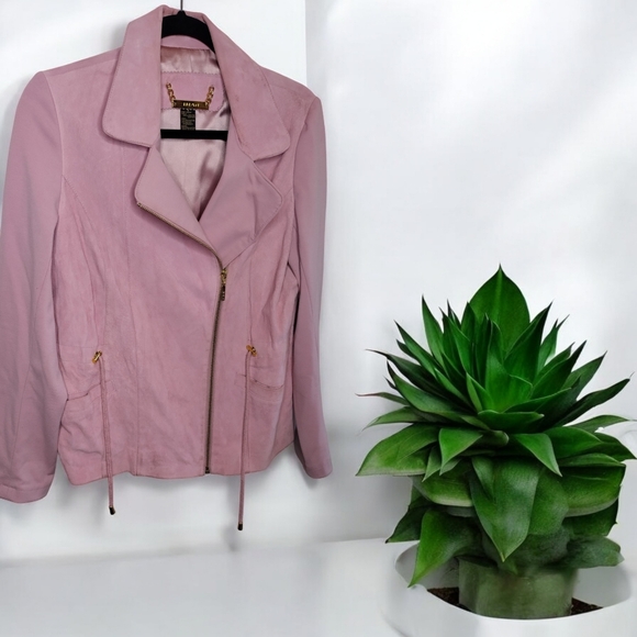 IMAN Jackets & Blazers - IMAN Women's Pink Motorcycle Jacket S